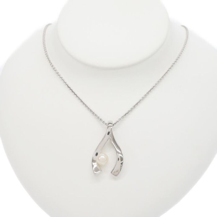 画像33264：MIKIMOTO/ミキモト SILVER アコヤパール7.0mm V字 ドロップ ペンダント