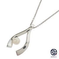 画像33265：MIKIMOTO/ミキモト SILVER アコヤパール7.0mm V字 ドロップ ペンダント