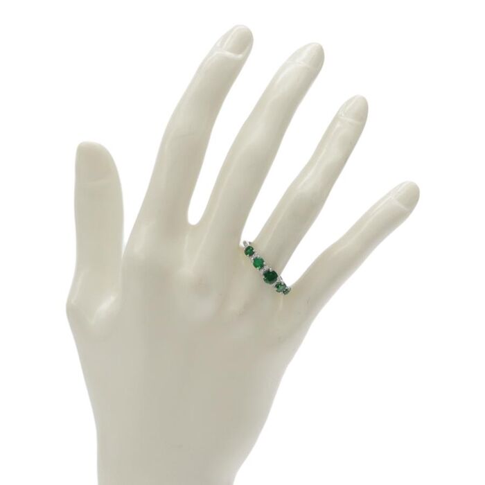 画像33425：Pt950/プラチナ 天然グリーンガーネット1.00ct ダイヤ0.10ct リング