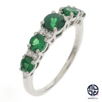 画像33426：Pt950/プラチナ 天然グリーンガーネット1.00ct ダイヤ0.10ct リング
