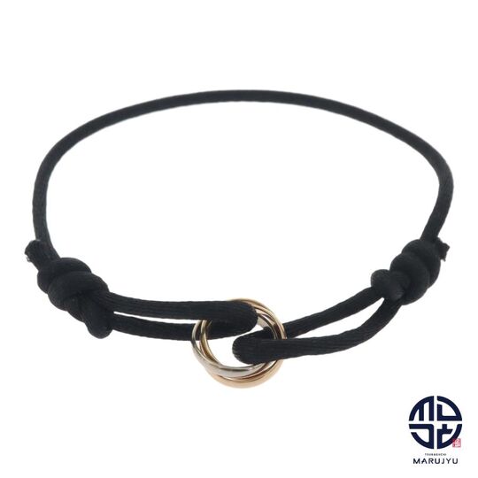 画像33849：Cartier/カルティエ 750イエローゴールド ホワイトゴールド ピンクゴールドトリニティ コードブレスレット