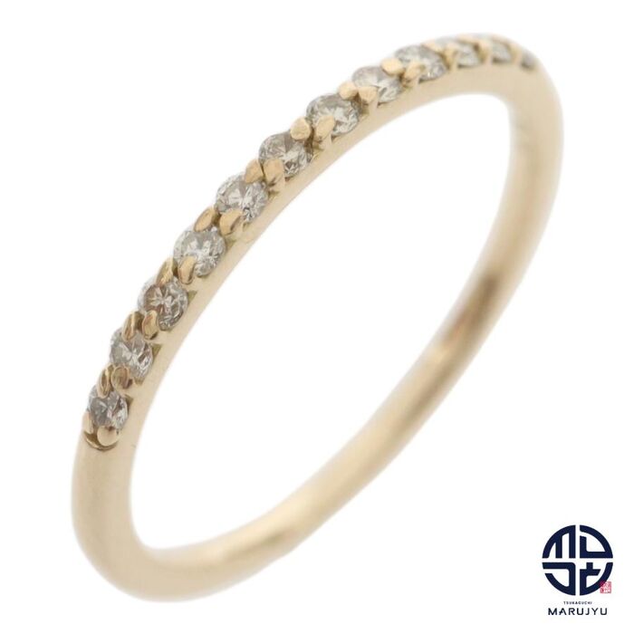 画像34096：AHKAH/アーカー K18YG ダイヤ0.12ct ハーフエタニティ リング