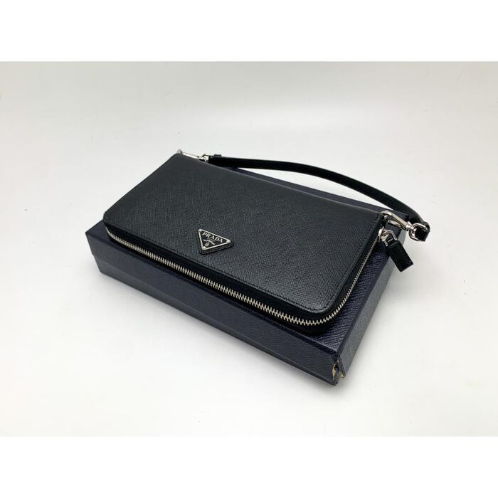 画像34181：PRADA/プラダ 2ML051 黒 トライアングルロゴ オーガナイザー