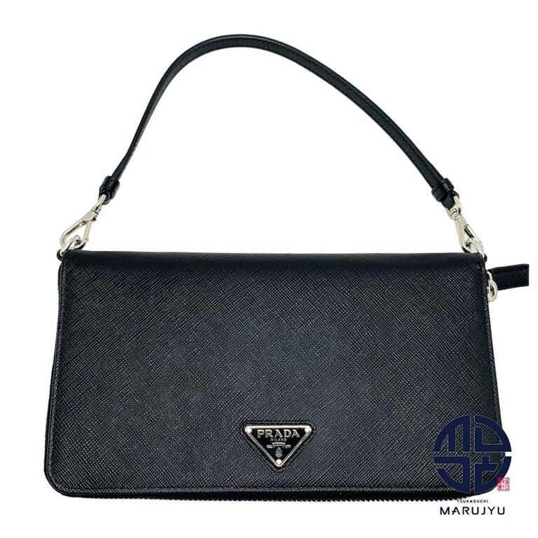画像34182：PRADA/プラダ 2ML051 黒 トライアングルロゴ オーガナイザー