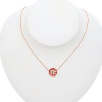 画像34491：Dior/ディオール 750PG ローズデヴァン カーネリアン ダイヤ ネックレス